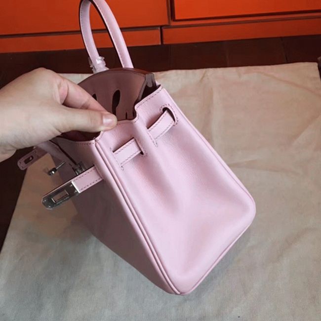 Hermes Birkin 25cm Knockoff in Rose Dragee angle 3