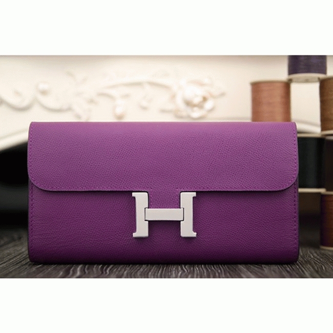 Purple fake designer Hermes Constance wallet