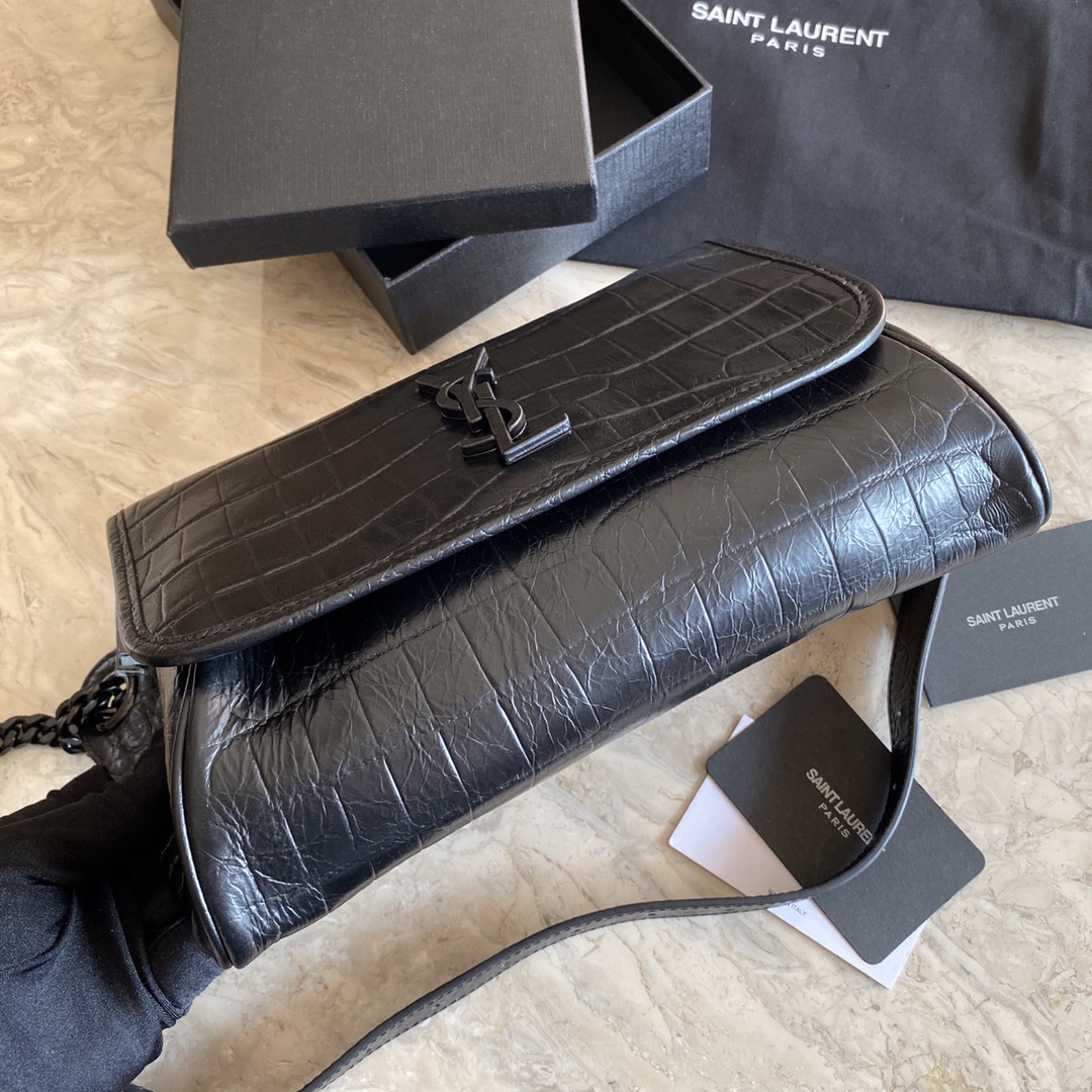 NIKI BODY BAG IN CROCODILE-EMBOSSED LEATHER angle 2