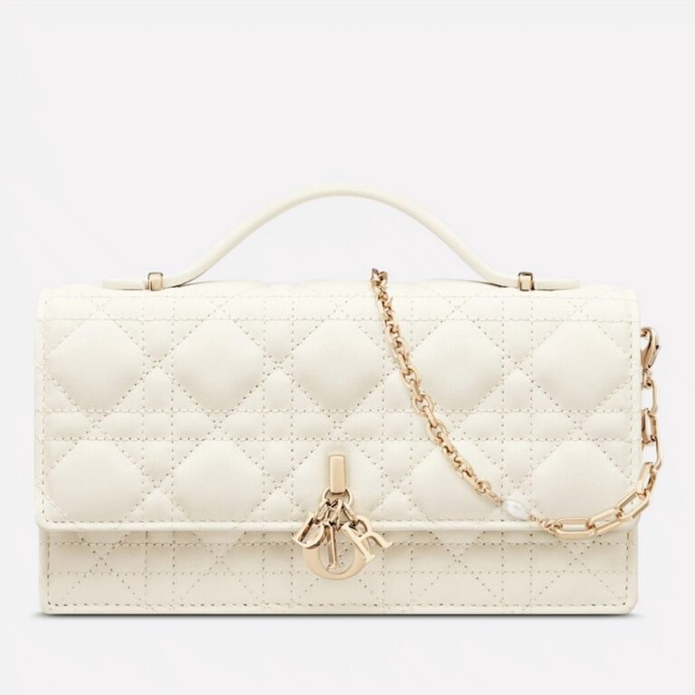 Dior Miss Dior Mini Bag Fake in White Cannage Lambskin