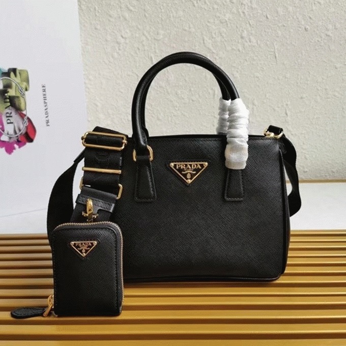 Black Prada Galleria Mini Bag Best Replica angle 5