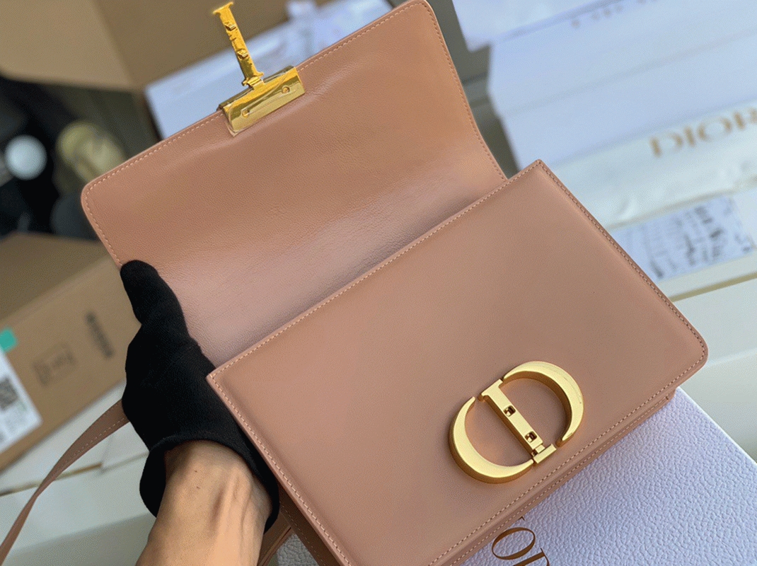Dior 30 Montaigne Medium Bag Knockoff in Poudre Box Calfskin angle 4
