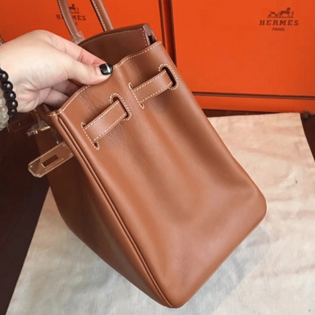 Gold Hermes Birkin 35cm Knockoff from Designer Collection angle 2