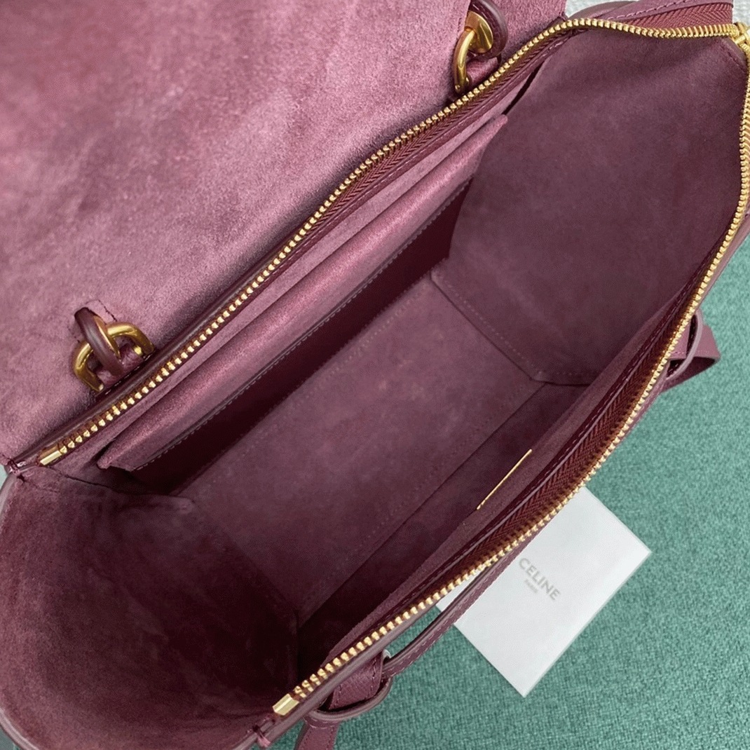 Celine Micro Belt Bag Knockoff in Bordeaux angle 2