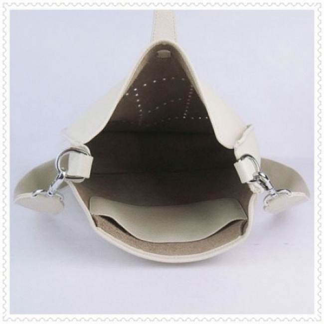White Evelyne III Bag Designer Replica Hermes Clean Look Purse angle 2