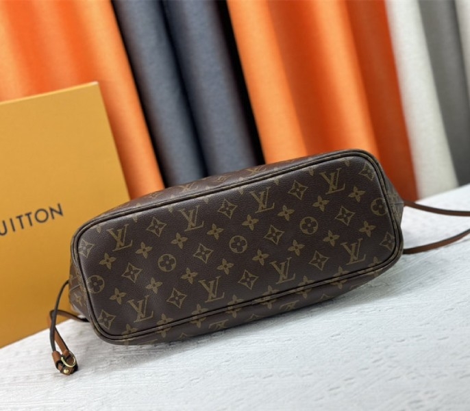 Louis Vuitton Neverfull Bandouliere Inside Out MM Tote In Monogram Canvas And Brown Leather angle 5