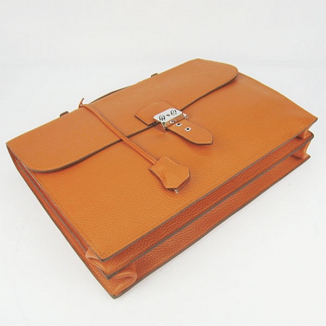 Orange Knockoff Hermes Sac A Depeches 38CM Professional Bag angle 2