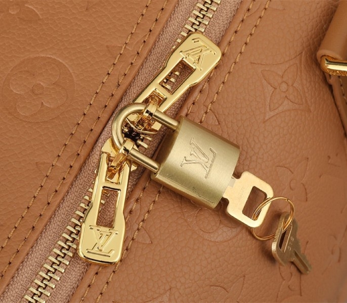 Louis Vuitton Monogram Empreinte Speedy Soft 30 Handbag In Arizona Beige angle 5