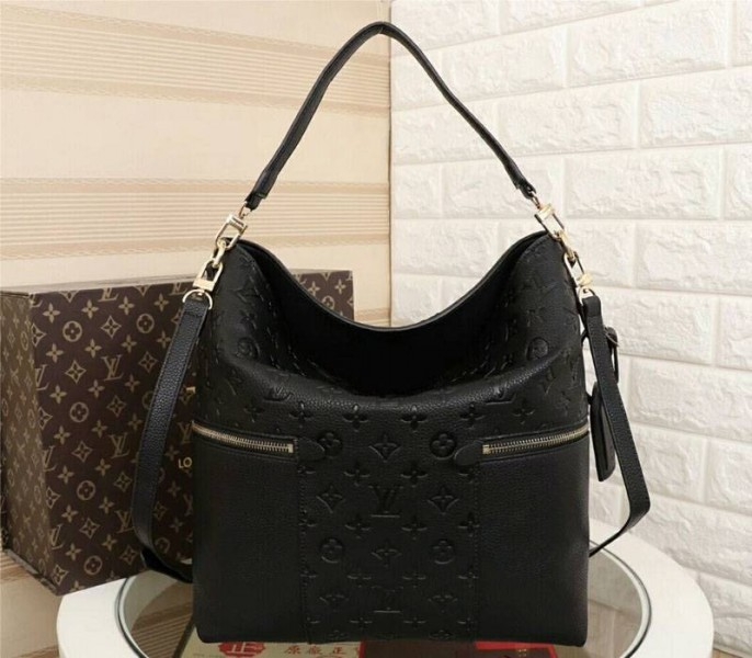 LV Monogram Empreinte Melie Hobo In Black angle 3