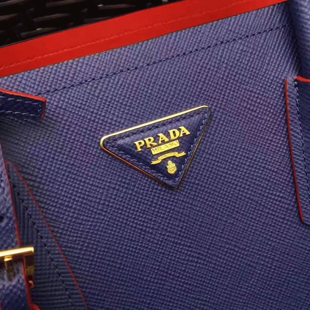 Blue Prada Double Medium Tote Bag Replica angle 5