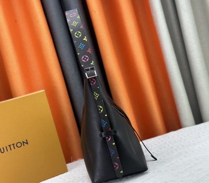 Louis Vuitton X TM CarryAll Vibe MM In Black angle 5