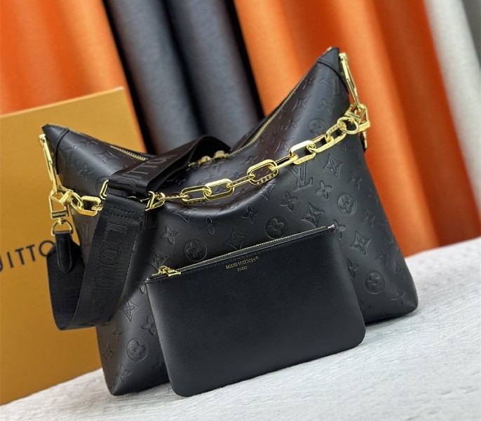 Louis Vuitton Monogram Empreinte Coussin MM Hobo In Black