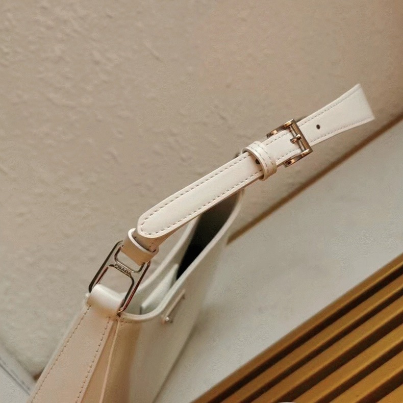 White Prada Cleo Large Bag Fake angle 3