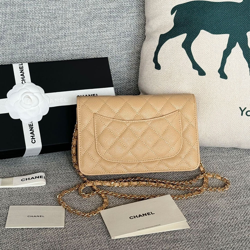 Chanel classic chain wallet angle 2