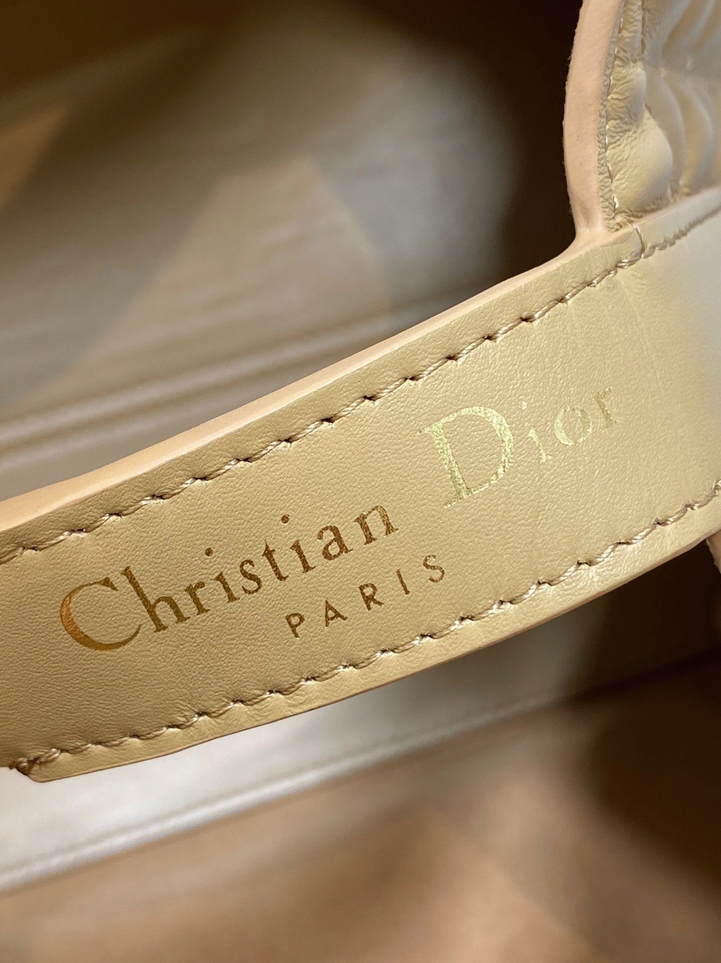 Dior Toujours Medium Bag Fake in Tan Macrocannage Calfskin angle 4