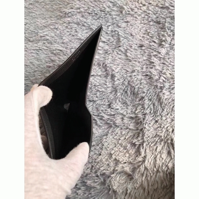 Black Hermes Copernic compact wallet angle 2