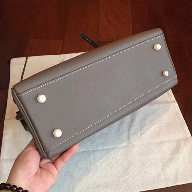 Etoupe Swift Copy Luxury Hermes Kelly Retourne 32cm Handbag angle 2