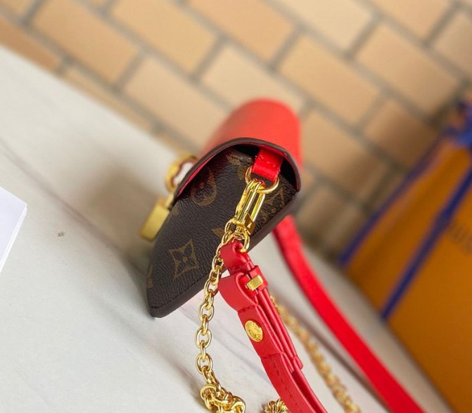 Louis Vuitton Monogram Canvas Padlock On Strap Bag In Red angle 5