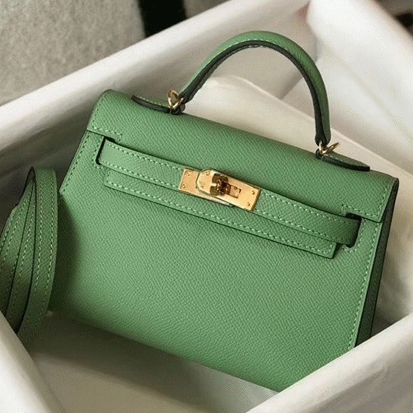 Hermes Kelly Mini II Bag Replica in Vert Criquet