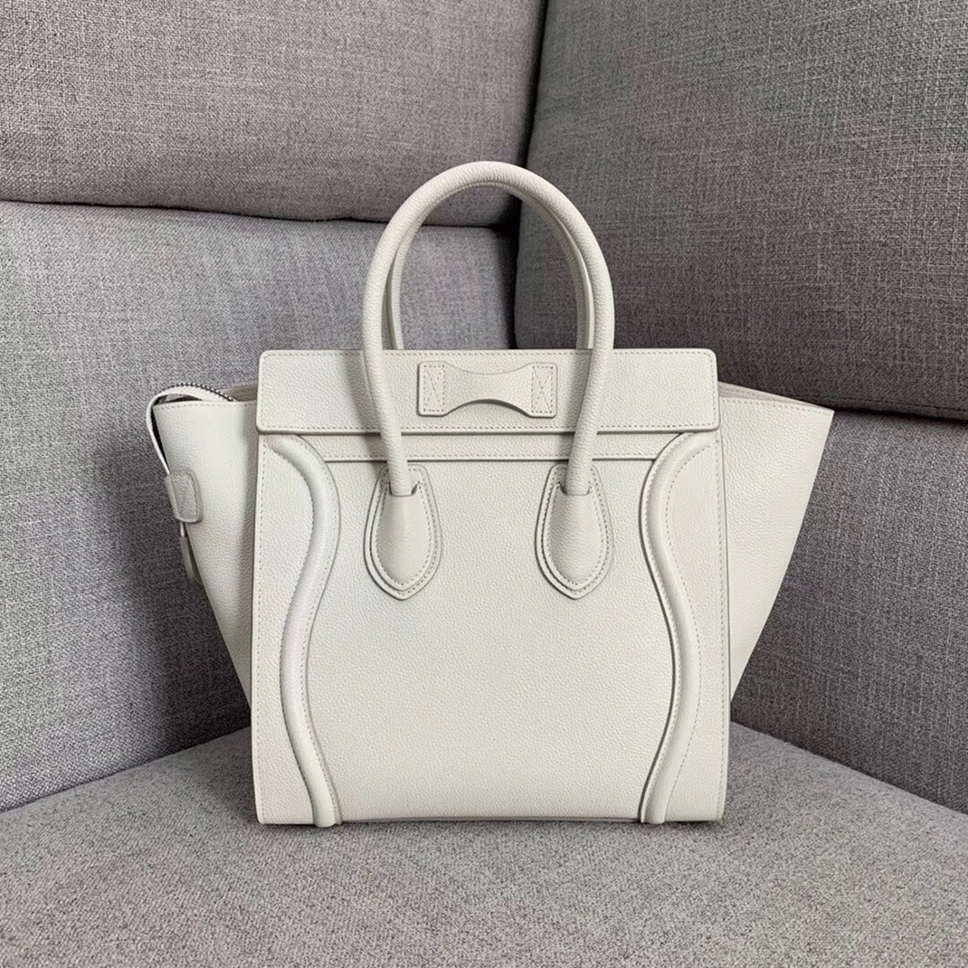Celine Micro Luggage Tote Bag Fake in White angle 5