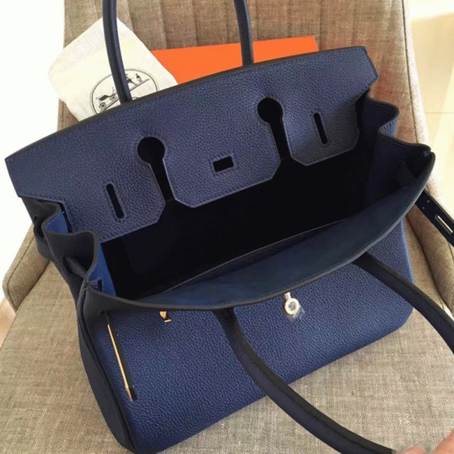 Sapphire Color Imitation Hermes Birkin 35CM Purse angle 3