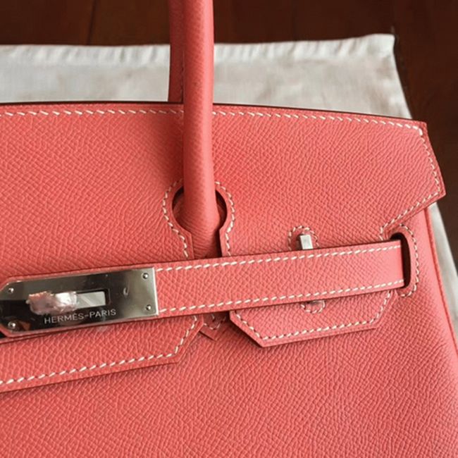 1:1 High-End Orange Hermes Birkin 30cm Counterfeit Bag angle 4
