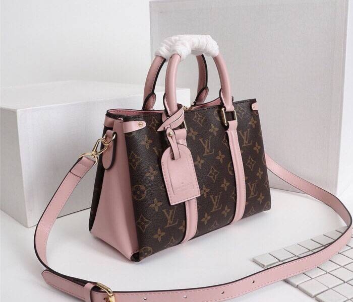 Louis Vuitton Monogram Canvas Soufflot BB Bag In Peach angle 2