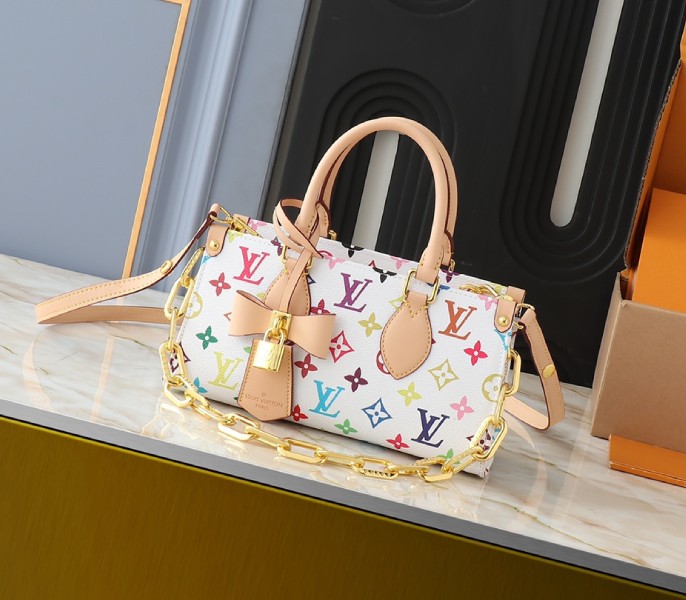 LV X TM Multicolored Onthego East West Chain In White