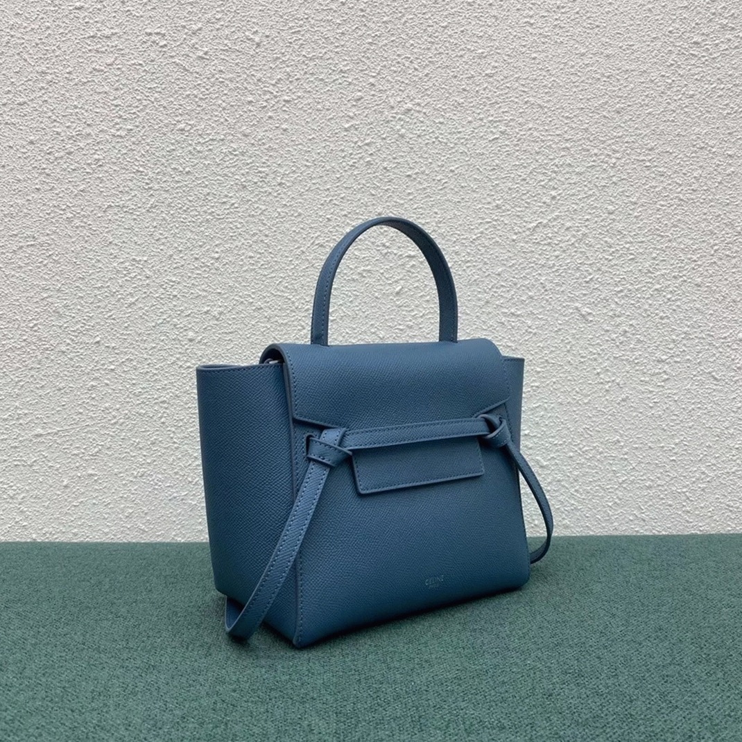 Celine Belt Nano Bag Replica in Slate Blue angle 2