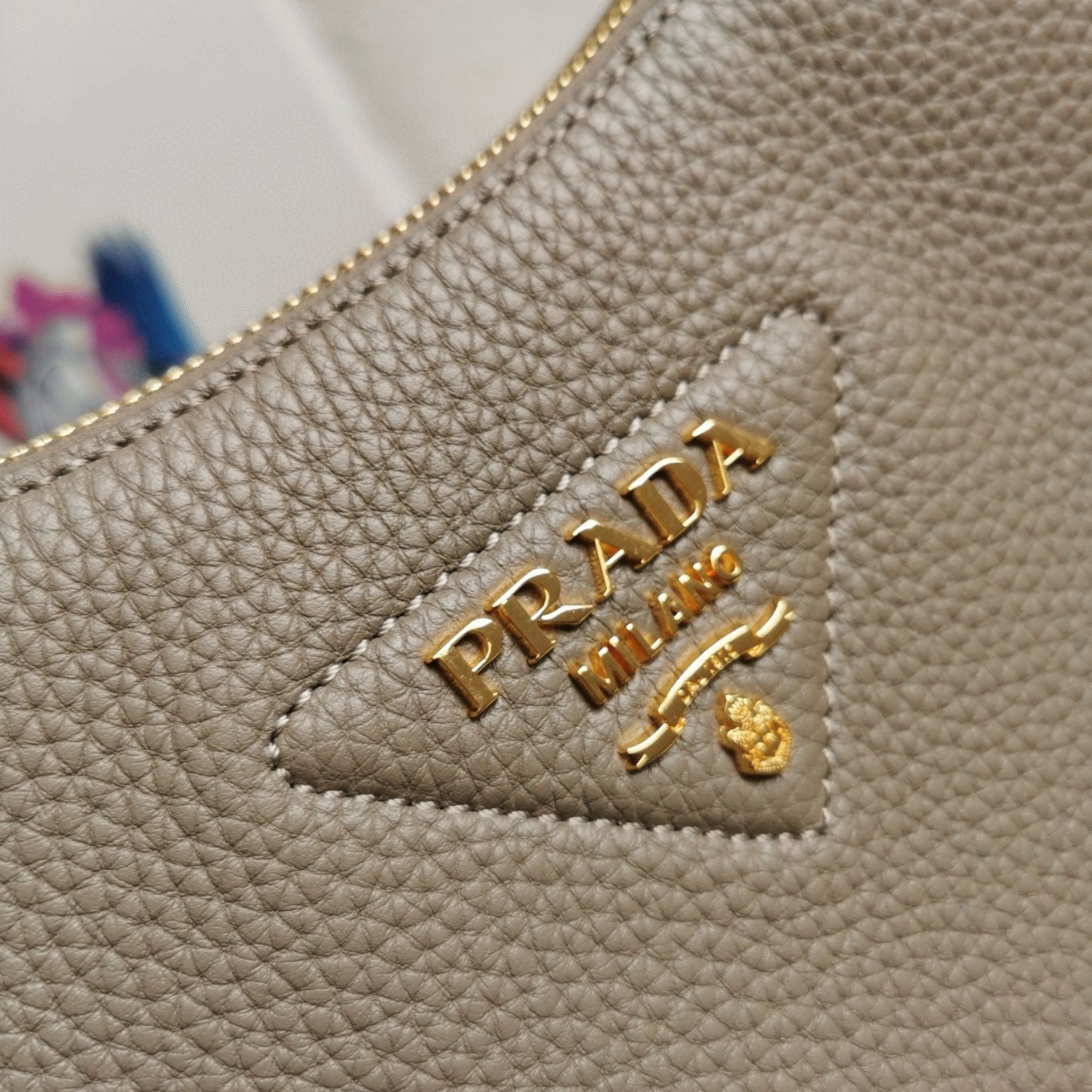 Prada Shoulder Bag Fake in Grey angle 4