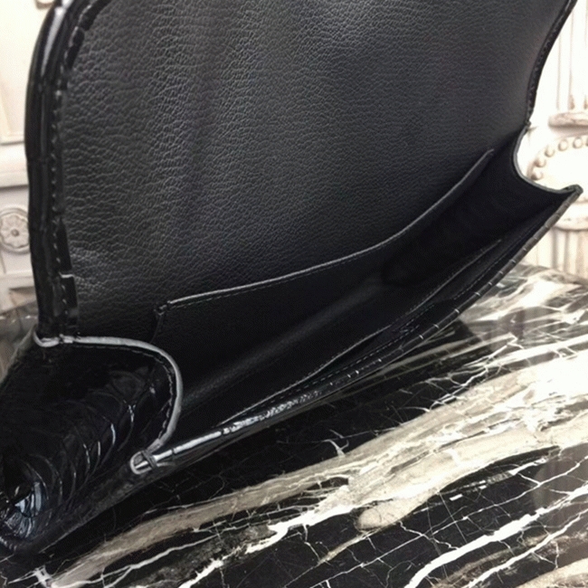 Blue electric crocodile leather replica Hermes Jige Elan clutch bag angle 5