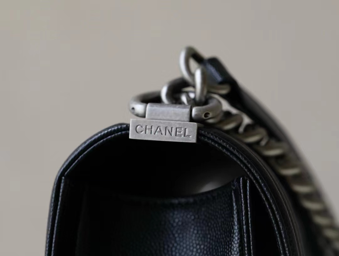 BOY CHANEL SHOULDER BAG Cow Leather angle 4