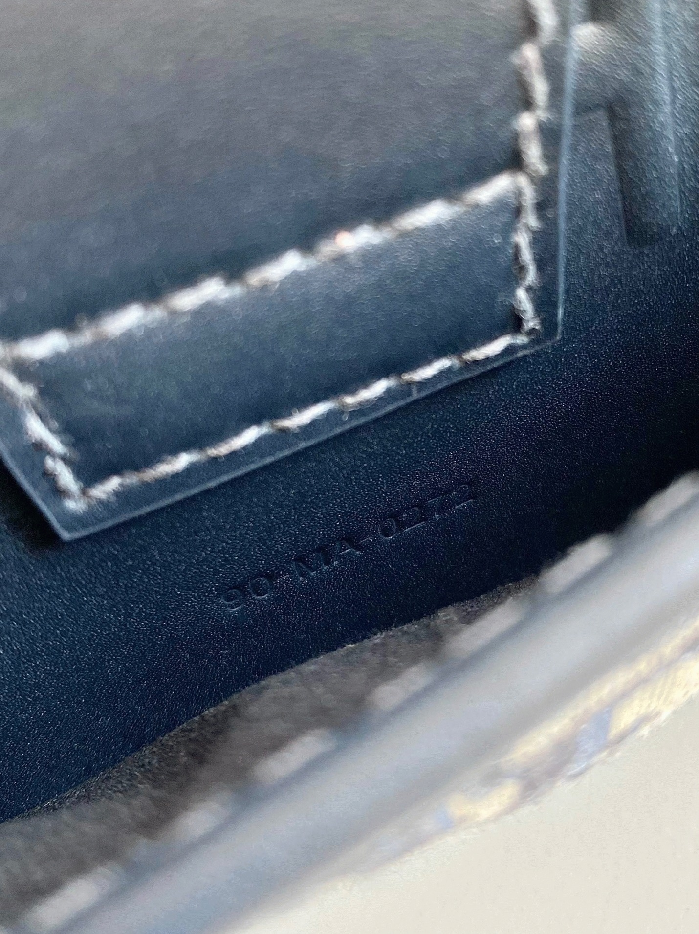 Dior 30 Montaigne East-West Bag with Chain Knockoff in Blue Oblique Jacquard angle 5