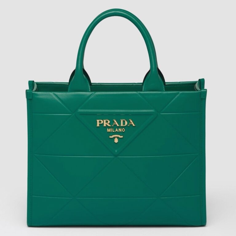 Prada Symbole Small Bag Knockoff with Topstitching in Green