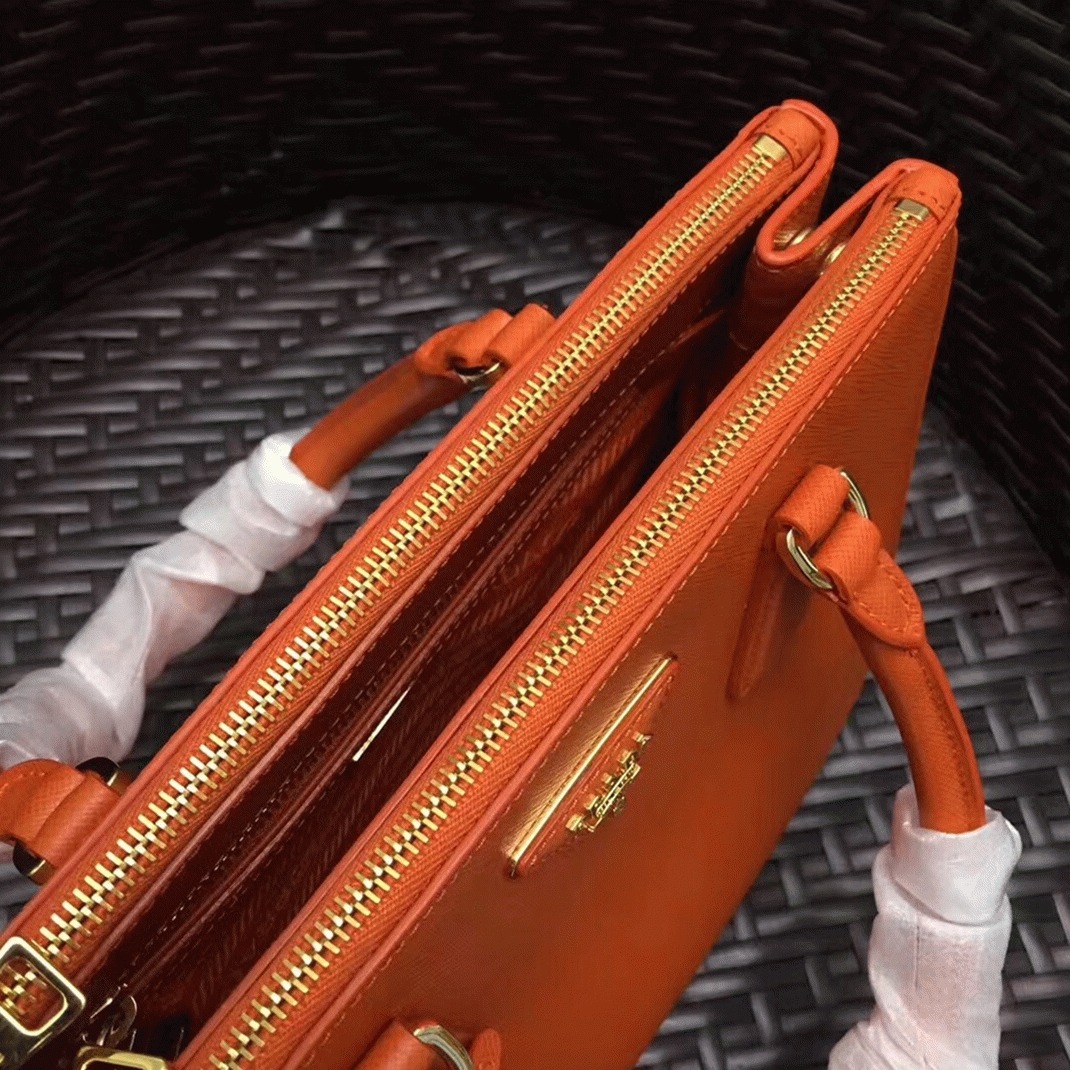 Orange Prada Galleria Medium Bag Knockoff angle 4