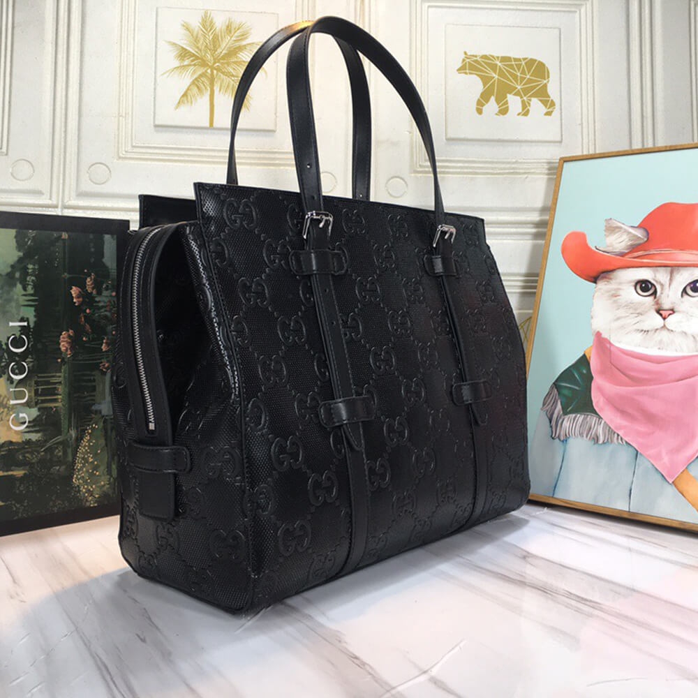 GG embossed tote bag angle 2