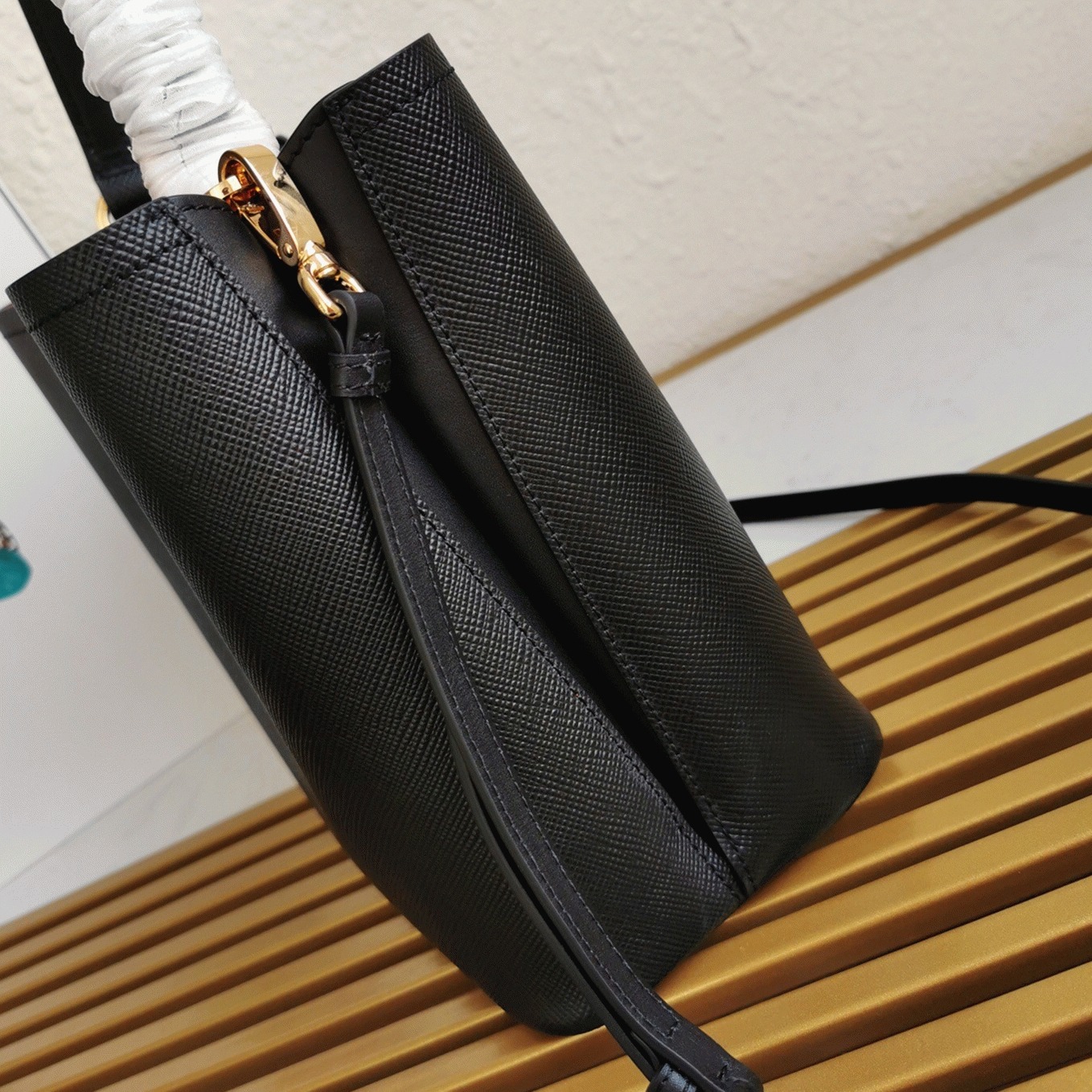 Black Prada Large Panier Bag Knockoff angle 5