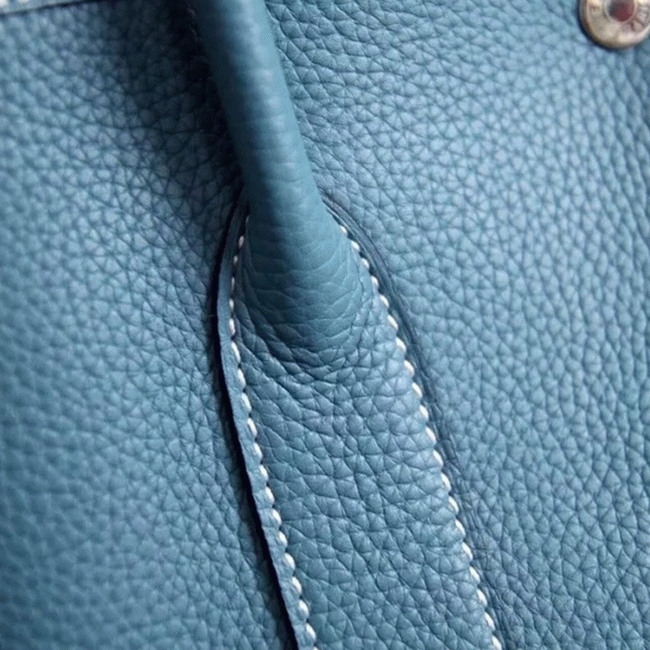 Jean Blue Fake AAA Hermes Garden Party 30cm Bright Canvas Tote angle 2