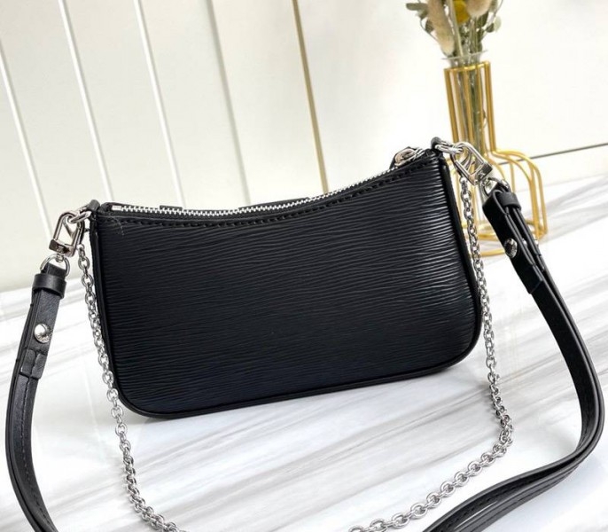 Louis Vuitton Epi Leather Easy Pouch On Strap In Black angle 3