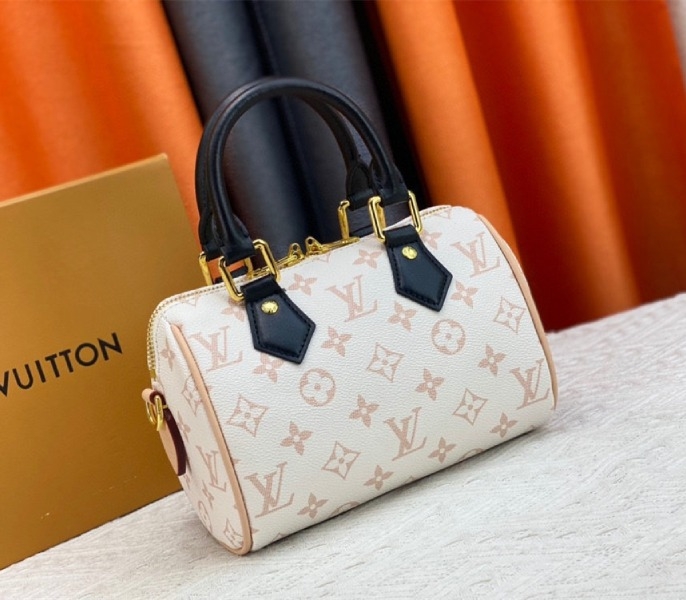 Louis Vuitton Monogram Dune Canvas Speedy 20 Handbag With Strap angle 3