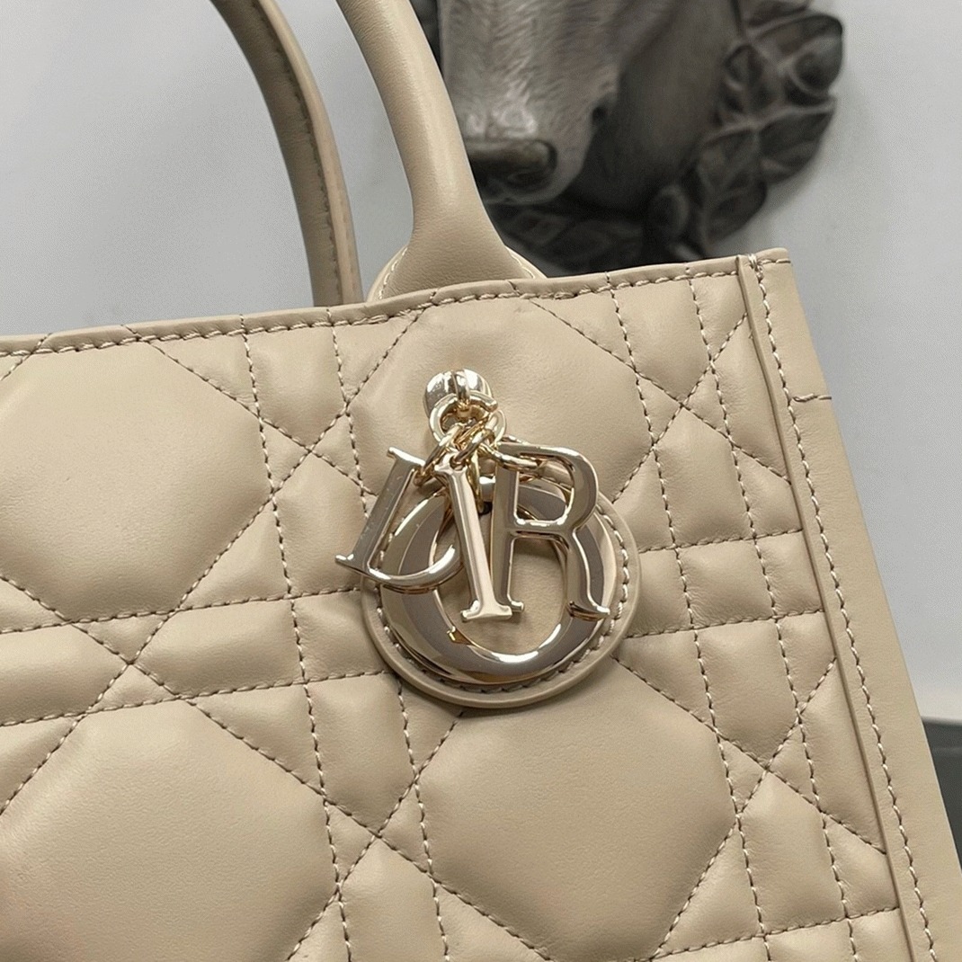 Dior Small Book Tote Bag Replica with Strap in Beige angle 3