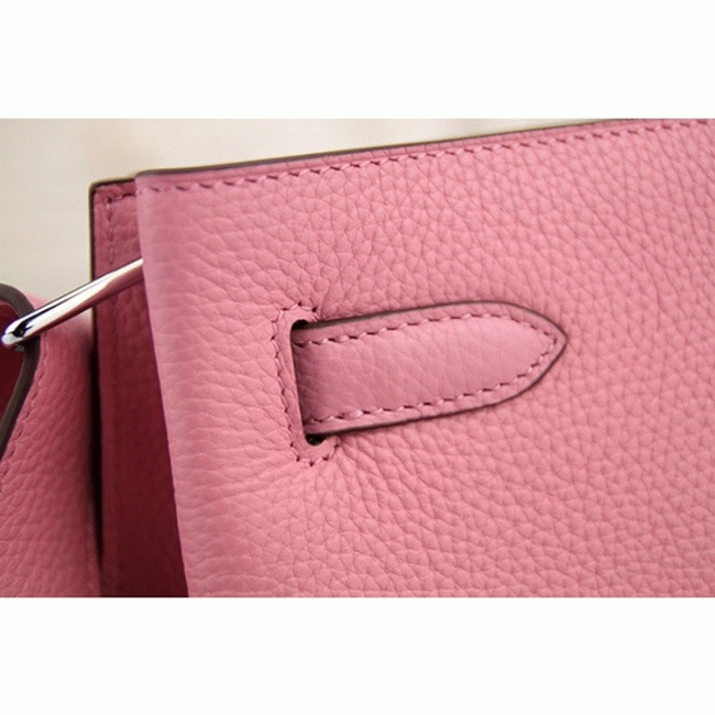 Pink Leather Replica Hermes So Kelly 22cm Feminine Shoulder Bag angle 4