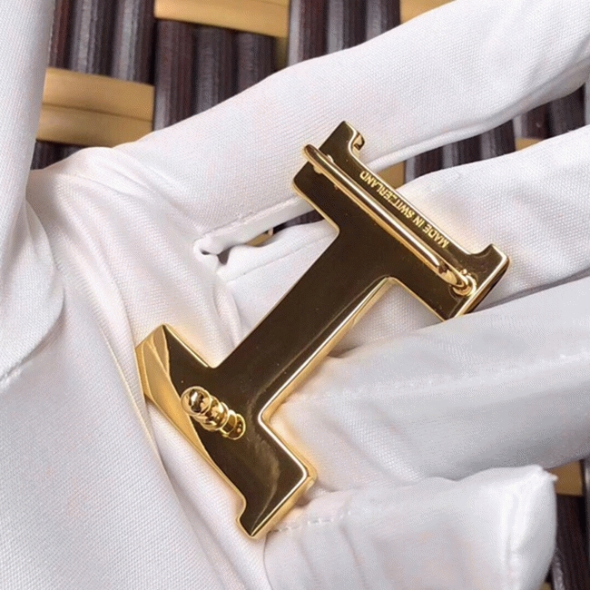 Knockoff Hermes Mini Constance belt buckle crafted in taupe epsom angle 4