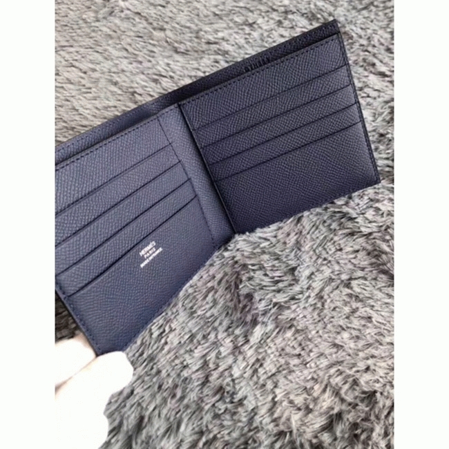 Dark blue top quality fake Hermes Copernic compact wallet angle 4