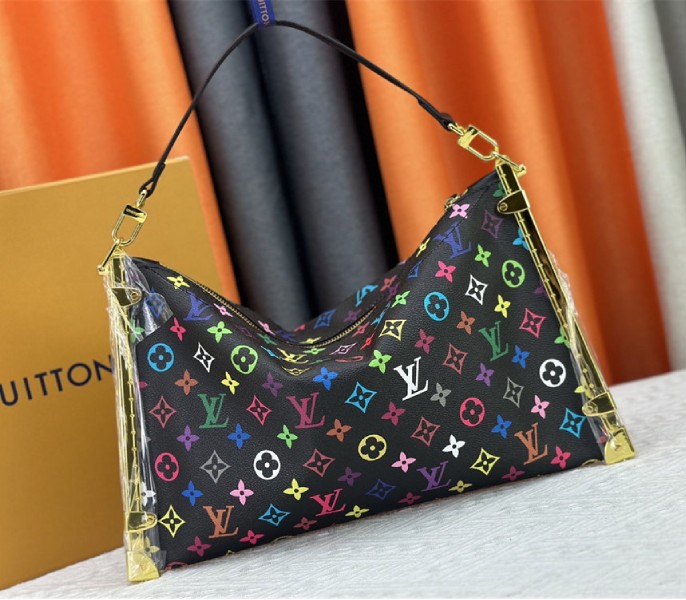 Louis Vuitton X TM Multicolored Lucky Trunk In Black angle 5