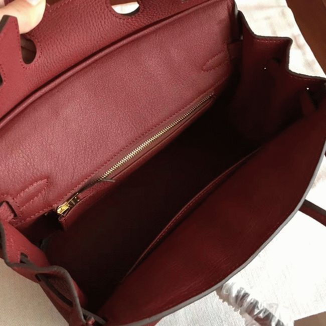 Bordeaux Hermes Birkin 25cm Faux Quality Replica angle 4