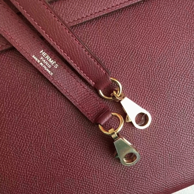 Bordeaux Epsom Copy Hermes Kelly Sellier 28cm Premium Handbag angle 5