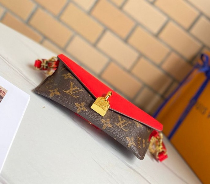 Louis Vuitton Monogram Canvas Padlock On Strap Bag In Red angle 4