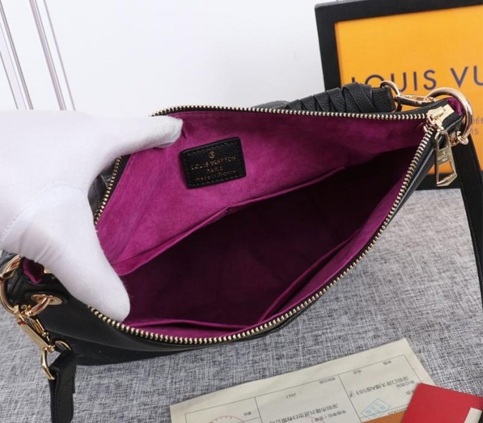 LV Monogram Empreinte Leather Maida Hobo In Black angle 4