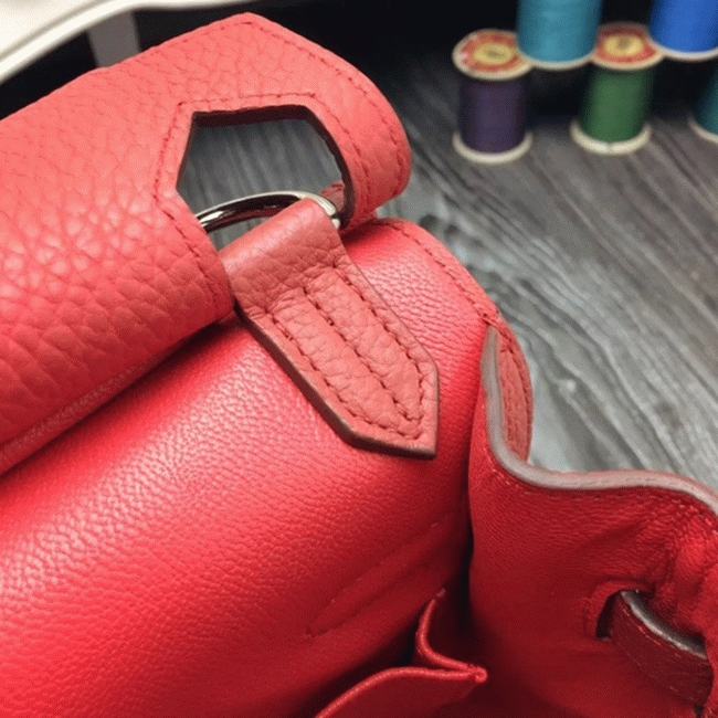 Large red fake Hermes Jypsiere 31cm handbag angle 3